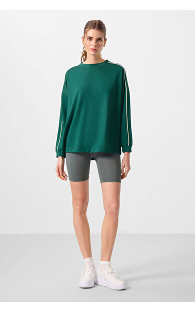 TommyLife Çağla Yüksek Bel Toparlayıcı Kısa Biker Kadın Tayt - 91007