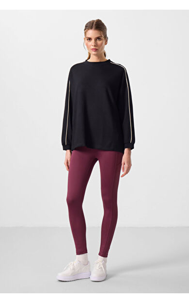 TommyLife Bordo Esnek Standart Fit Performans Kadın Tayt - 94667