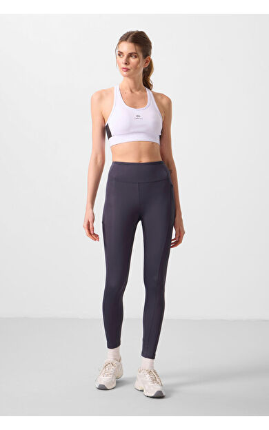 TommyLife Antrasit Esnek Standart Fit Performans Kadın Tayt - 94667