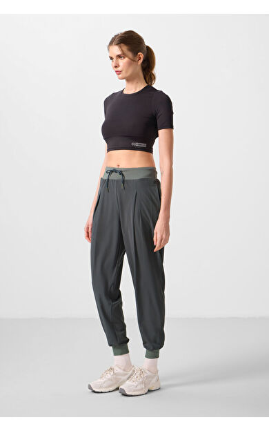TommyLife Haki Cepli Standart Kalıp Kadın Yoga Pantolon - 94677