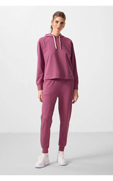 TommyLife Soft Vişne Kapüşonlu Oversize Kadın Eşofman Takım - 95336