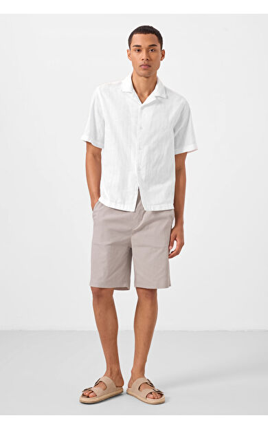 TommyLife Taş Standart Fit Dokuma Hafif Esnek Chino Erkek Şort - 81291