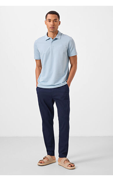 TommyLife Lacivert Standart Fit Dokuma Hafif Esnek Chino Erkek Pantolon - 82177