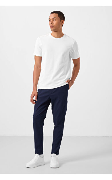 TommyLife Lacivert Standart Fit Dokuma Hafif Esnek Chino Erkek Pantolon - 82178