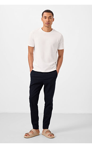 TommyLife Lacivert Standart Fit Dokuma Hafif Esnek Chino Erkek Pantolon - 82180