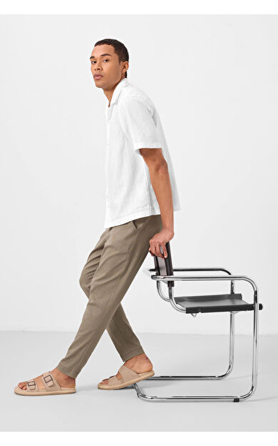 TommyLife Camel Standart Fit Dokuma Hafif Esnek Chino Erkek Pantolon - 82180