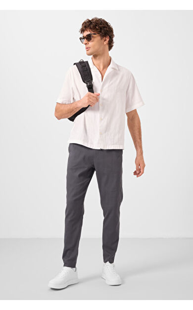 TommyLife Antrasit Standart Fit Dokuma Hafif Esnek Chino Erkek Pantolon - 82177