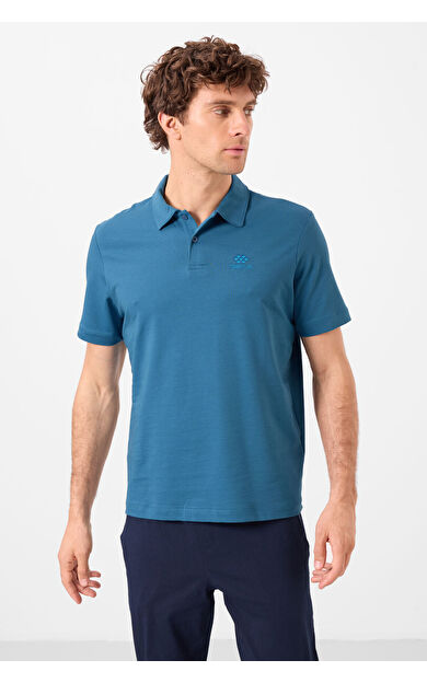 TommyLife Saks Standart Kalıp Basic Polo Yaka Erkek T-Shirt - 87748