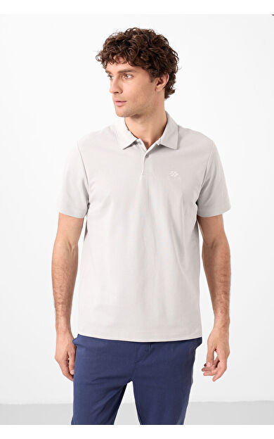 TommyLife Taş Standart Kalıp Basic Polo Yaka Erkek T-Shirt - 87748