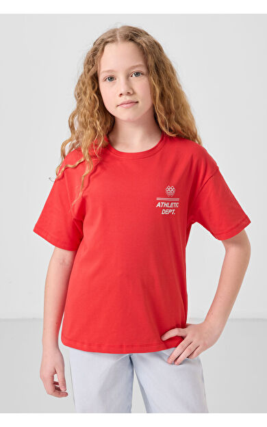 TommyLife Fiesta Pamuklu O Yaka Oversize Fit Baskılı Kız Çocuk T-Shirt - 75178