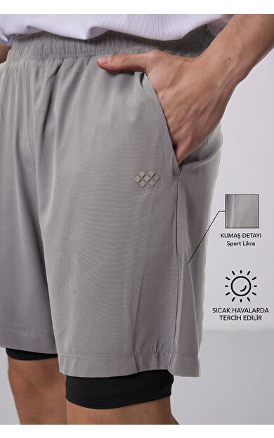TommyLife Taş İnce Yumuşak Standart Fit Erkek Taytlı Şort - 81287