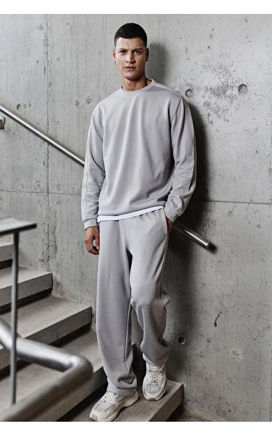 TommyLife Taş Yüzeyi Dokulu Oversize Erkek Eşofman Takım - 85275