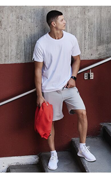 TommyLife Beyaz Erkek Basic Kısa Kol Standart Kalıp O Yaka T-shirt - 87911