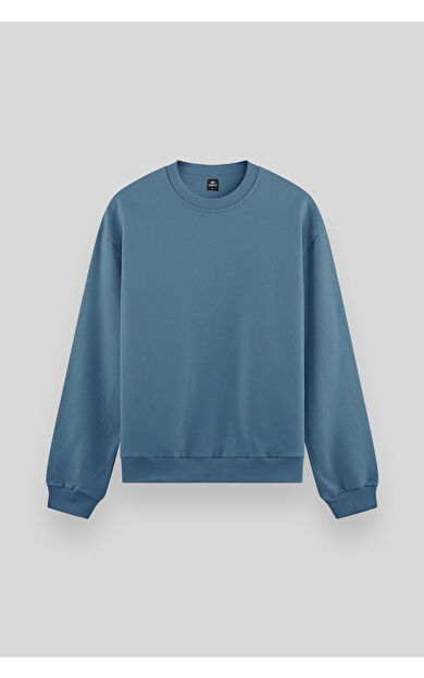 TommyLife Orman Yeşili Basic O Yaka Rahat Form Erkek Sweatshirt - 88053