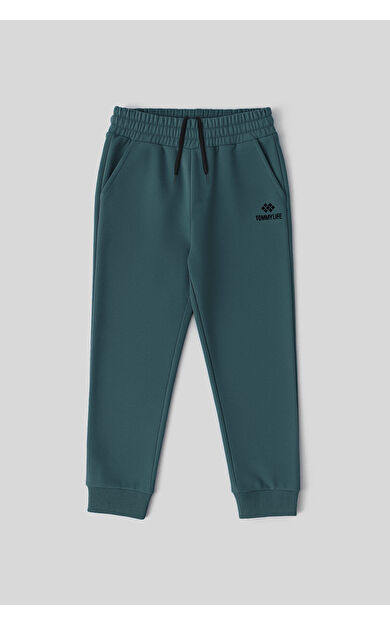 TommyLife Orman Yeşili Standart Fit Manşetli İnce Erkek Çocuk Eşofman Alt - 11062