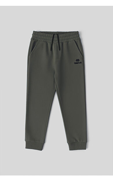 TommyLife Haki Standart Fit Manşetli İnce Erkek Çocuk Eşofman Alt - 11062