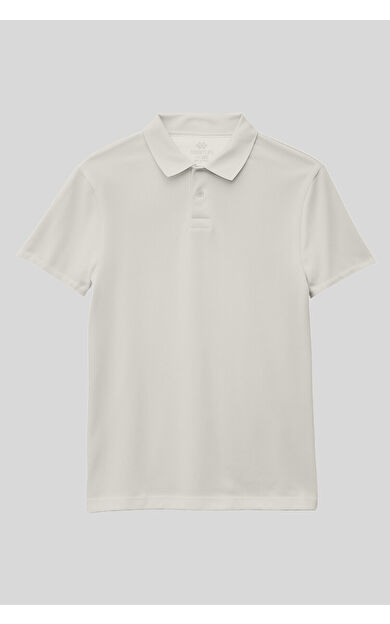 TommyLife Ekru Polo Yaka Standart Fit Basic Unisex T-Shirt - 11330