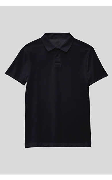 TommyLife Lacivert Polo Yaka Standart Fit Basic Unisex T-Shirt - 11330