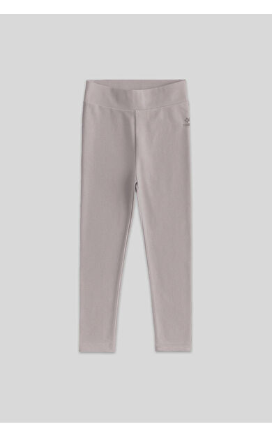 TommyLife Koyu Bej Yüksek Bel Dar Paça Kız Çocuk Tayt  - 75047