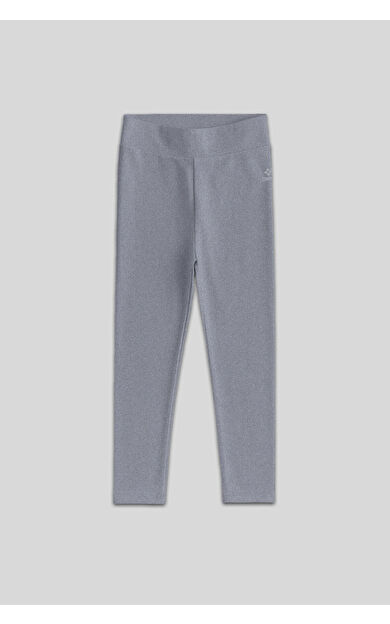 TommyLife Gri Melanj Yüksek Bel Dar Paça Kız Çocuk Tayt  - 75047