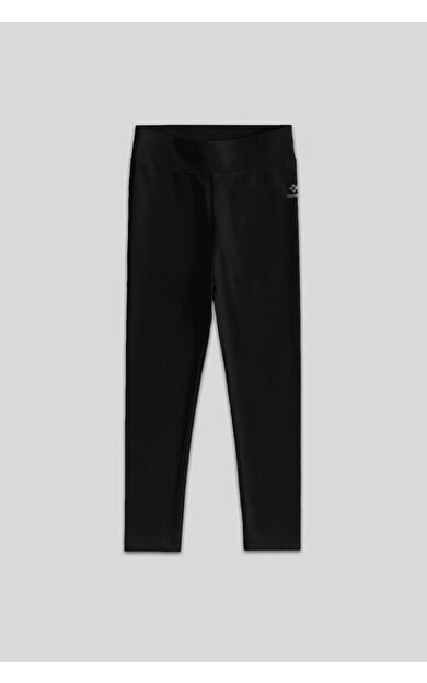 TommyLife Siyah Yüksek Bel Dar Paça Kız Çocuk Tayt  - 75047