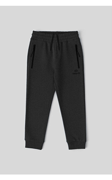 TommyLife Antrasit Melanj Fermuarlı Standart Fit İnce Erkek Çocuk Eşofman Alt - 64042