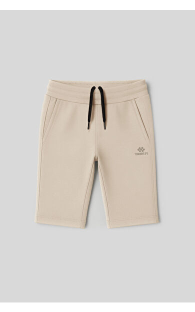 TommyLife Bej Standart Fit Basic Performans Erkek Çocuk Şort - 11303