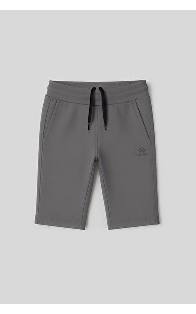 TommyLife Koyu Gri Standart Fit Basic Performans Erkek Çocuk Şort - 11303