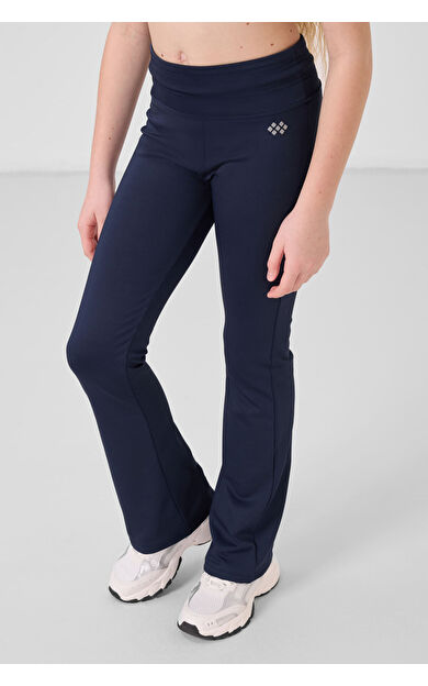 TommyLife İndigo Esnek Standart Fit Basic Performans İspanyol Paça Kız Çocuk Tayt - 75193