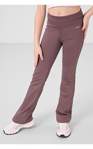 TommyLife Gül Kurusu Esnek Standart Fit Basic Performans İspanyol Paça Kız Çocuk Tayt - 75193