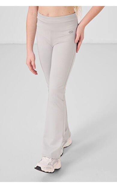 TommyLife Taş Esnek Standart Fit Basic Performans İspanyol Paça Kız Çocuk Tayt - 75193