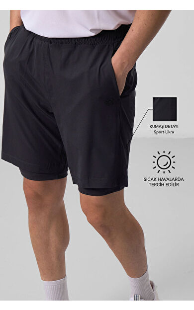 TommyLife Antrasit İnce Yumuşak Standart Fit Erkek Taytlı Şort - 81287