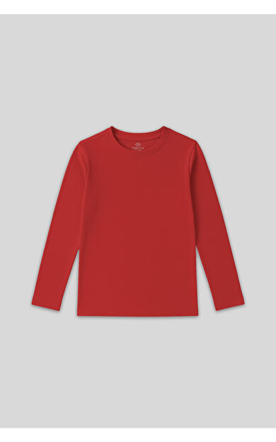 TommyLife Fiesta O Yaka Standart Fit Basic Uzun Kollu Unisex Çocuk T-Shirt - 11329