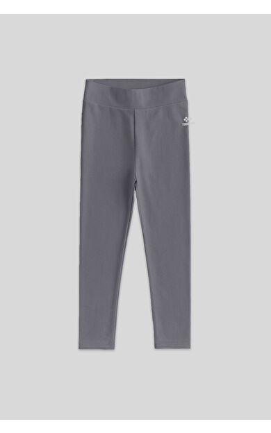 TommyLife Koyu Gri Yüksek Bel Dar Paça Kız Çocuk Tayt  - 75047