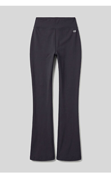 Antrasit Esnek Yüksek Bel Spor Performans Kadın İspanyol Paça Kadın Tayt - 94686