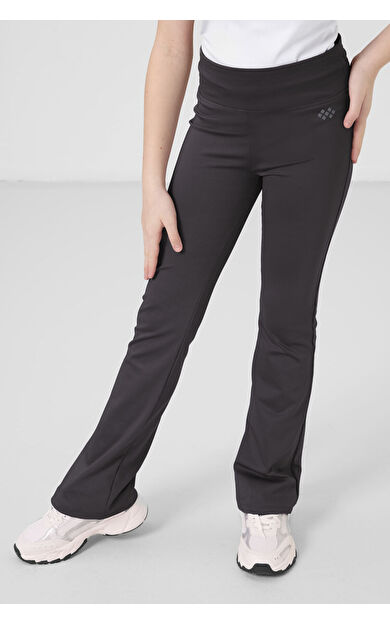 Antrasit Esnek Standart Fit Basic Performans İspanyol Paça Kız Çocuk Tayt - 75193