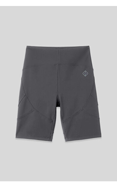 Koyu Gri Esnek Standart Fit Performans Kadın Biker Tayt - 91013