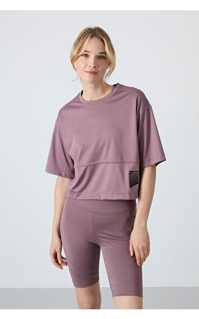 TommyLife Gül Kurusu Nefes Alan Dokulu İnce Esnek Oversize Fit Performans Kadın T-Shirt - 97284