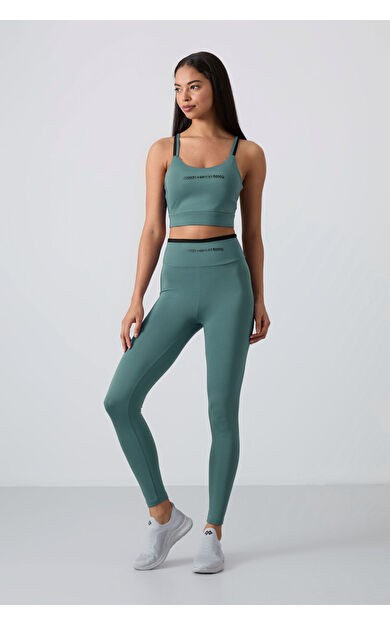 Mint Yeşili Esnek Standart Fit Performans Kadın Tayt Takım - 95333