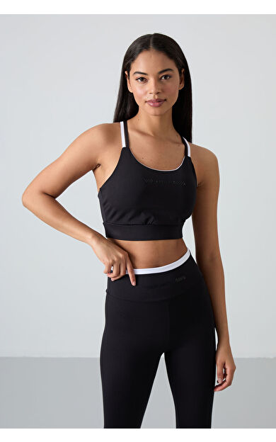 Siyah Esnek Standart Fit Performans Kadın Tayt Takım - 95333