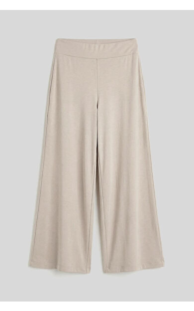 Bej Comfort Fit Geniş Paça Korsajlı Palazzo Kadın Pantolon - 94681