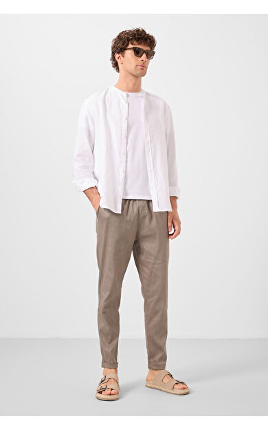 Camel Standart Fit Dokuma Hafif Esnek Chino Erkek Pantolon - 82178