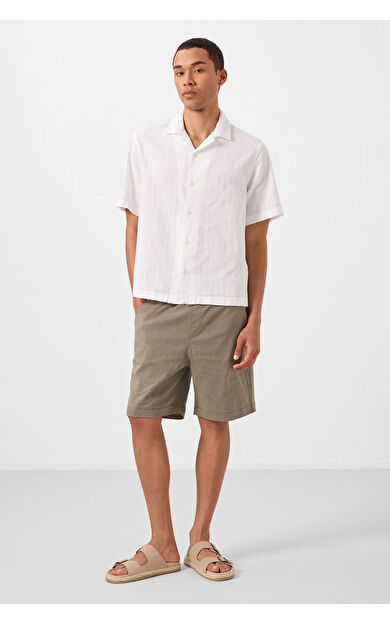 Camel Standart Fit Dokuma Hafif Esnek Chino Erkek Şort - 81293