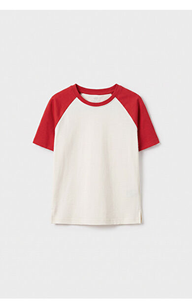 YENİ Ekru-Fiesta Standart Fit Reglan Kollu Kız Çocuk T-Shirt - 75180