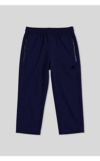 İndigo Bağcıklı Standart Kalıp Fermuar Cepli Aktif Spor Erkek Kapri - 83096
