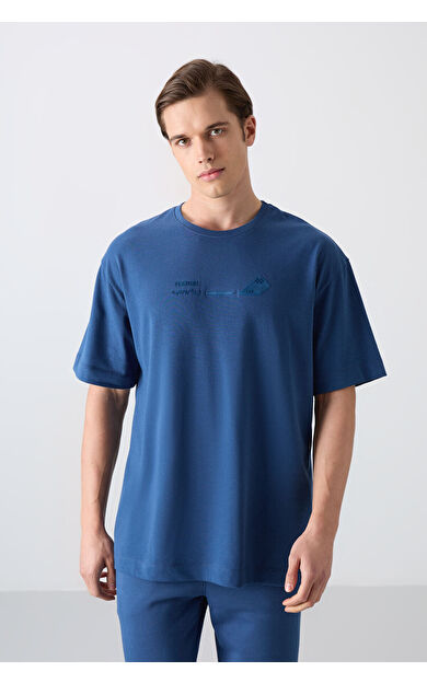 Parlament Pamuklu Kalın Yumuşak Dokulu Oversize Fit Baskılı Erkek T-Shirt - 88330