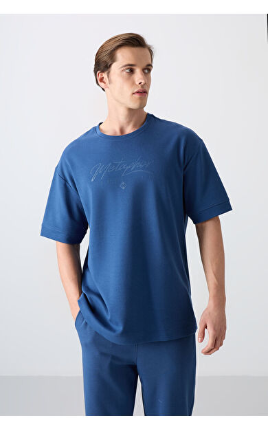 Parlament Pamuklu Kalın Yumuşak Dokulu Oversize Fit Baskılı Erkek T-Shirt - 88320