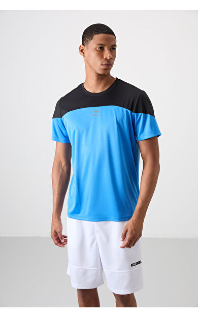 Saks Nefes Alan Dokulu İnce Esnek Standart Fit Erkek Performans T-Shirt - 88386