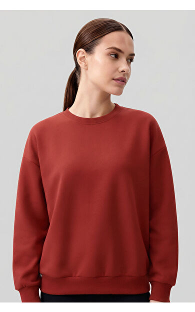 Fiesta Basic O Yaka Oversize Kadın Sweatshirt - 97053