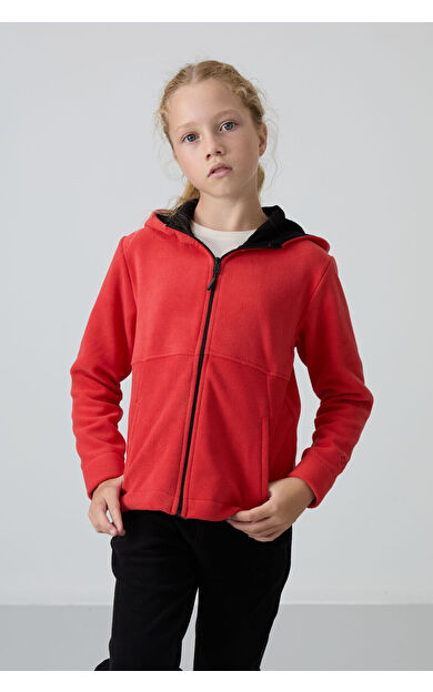 Fiesta Kalın Yumuşak Dokulu Standart Fit Nakışlı Polar Kız Çocuk Sweatshirt - 75152